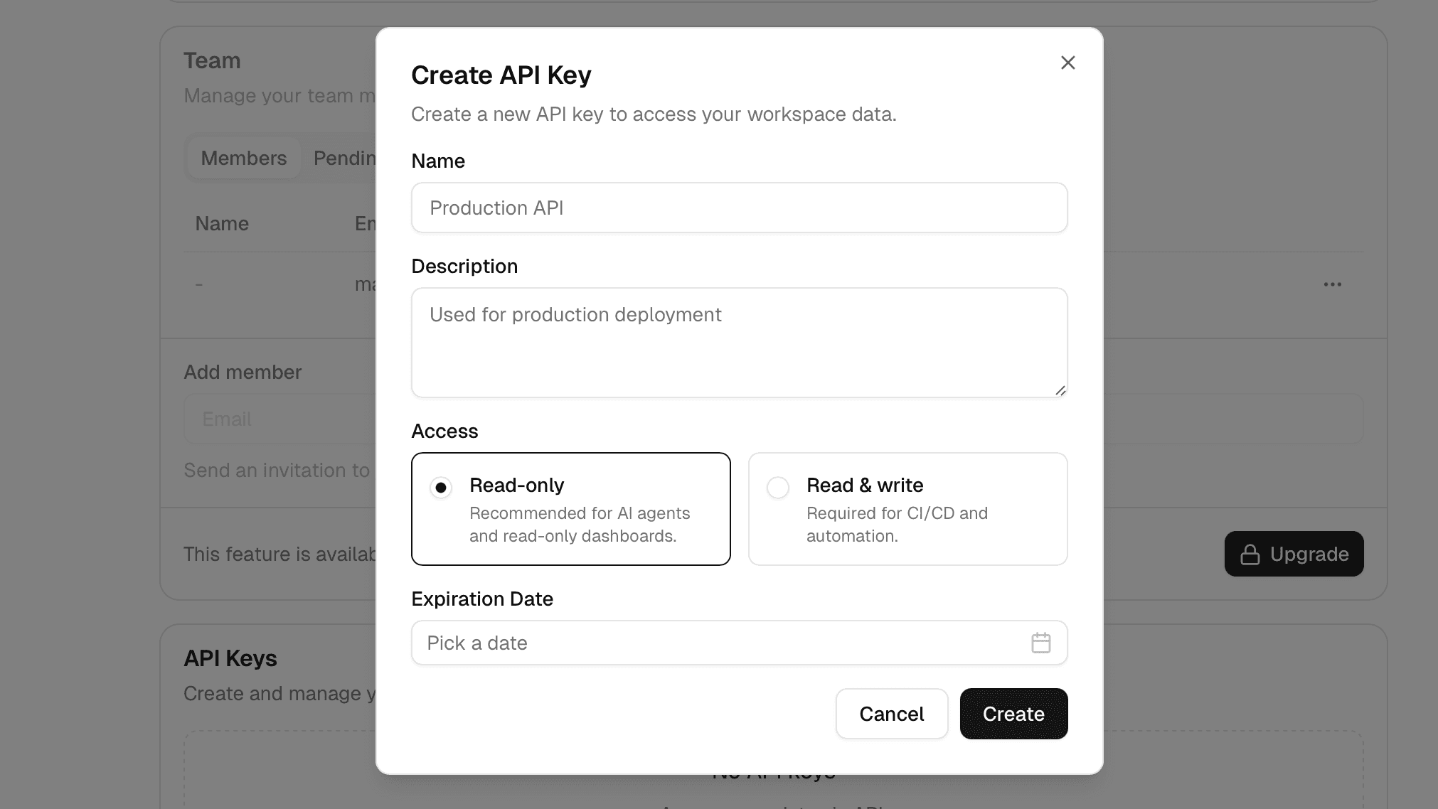 API Key Scopes